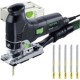 Festool  TRION PS 300 EQ-Plus - Fierastrau pendular, 720 W, valiza speciala + Set panze fierastrau pendular, tija cu un prag de prindere (T), 75 mm, lemn, taiere in unghi, 5 bucati