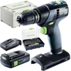 Festool  TXS 18-Basic-3,0 + TCL 6 + SYS3-CE XXS - Masina de gaurit si insurubat cu 1 acumulator, Li-Ion, 18 V, 3 Ah, 40 Nm, valiza speciala + Incarcator + Set capete de insurubare, mixte, 16 bucati, prelungitor insurubare