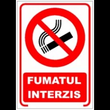 Fumatul interzis, semn din plastic, 20x30cm