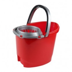 
                                        Galeata din plastic cu storcator Plastina, rosu, 13L                                    