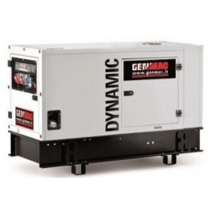 Generator de curent insonorizat stationar Genmac, Gama Dynamic, model G15KS, trifazic 400 V, putere 17 kVA, motor Kohler 21 cp, diesel.
