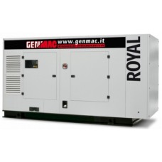Generator de curent insonorizat stationar - industrial Genmac, Gama Royal, model G250IS, trifazic 400 V, putere 275 kVA, motor Fpt-Iveco 321 cp, diesel.