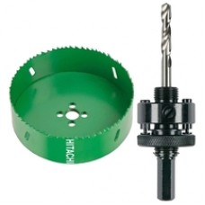 HiKOKI  752159 + 752187 - Carota HSS Bimetal, 168x38 mm + Adaptor carota HSS Bimetal, 40-210 mm
