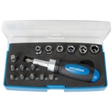 Hyundai  HY-40215 - Set capete de insurubare si chei tubulare, mixte, 17 bucati