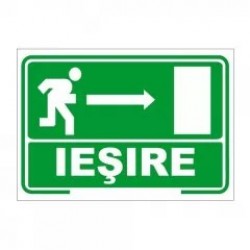 Ieşire - spre dreapta, semn din plastic, 20x30cm