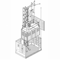 INCHIRIERE Ascensor DE JONG, model  HP200S sarcina maxima 2.000 kg, dimensiuni cabina 1,50 x 3,00 m, inaltime maxima 150 m.  