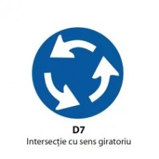 Intersecţie cu sens giratoriu, Indicator rutier