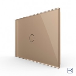 Intrerupator cap scara cu indicator luminos Livolo VL-FC1S-3G-13, touch, incastrat, modular - 3, auriu