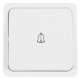 Intrerupator cu revenire si simbol sonerie Hoff Mini, aparent, 10A, alb