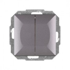 Intrerupator dublu Abex Perla WP-2P AN, incastrat, antracit Intrerupator dublu Abex Perla WP-2P AN, incastrat, antracit