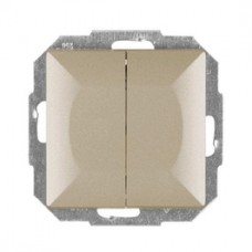 Intrerupator dublu Abex Perla WP-2P SA, incastrat, satin 