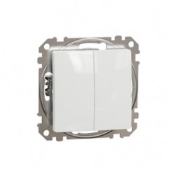 Intrerupator dublu cap scara Schneider Sedna SDD111108, incastrat, alb