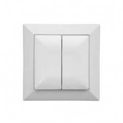 Intrerupator dublu iluminat Abex Perla WP-2P/S, incastrat, alb