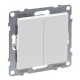 Intrerupator dublu Legrand New Suno 721105, incastrat, alb