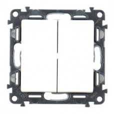 Intrerupator dublu Legrand Valena Life FR 752105, incastrat, alb