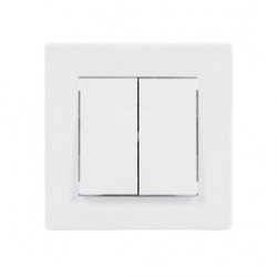 Intrerupator dublu Schneider Electric Asfora EPH0300121, incastrat, rama inclusa, alb