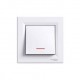 Intrerupator simplu cu indicator luminos Schneider Electric Asfora EPH1400121, incastrat, rama inclusa, alb