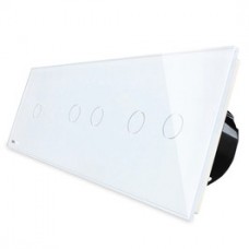 Intrerupator simplu + dublu x 2 cu indicator luminos Livolo VL-C701/702/702-11, touch, incastrat, alb