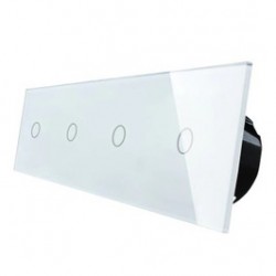 Intrerupator simplu x 4 cu indicator luminos Livolo BB-C7-4C1-11, touch, incastrat, alb