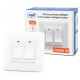 Intrerupator smart / inteligent, dublu Smarthome WS222, Wi-Fi, control distanta si comenzi vocale, programabil, alb