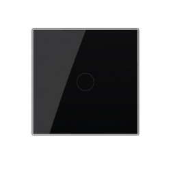 Intrerupator sonerie Livolo VL-FC1B-2G-2B, rama din sticla, touch, incastrat, negru