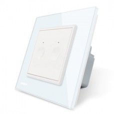 Intrerupator touch smart / inteligent, dublu cu indicator luminos Livolo VL-FC2R-2WP, touch, Wi-Fi, incastrat, alb