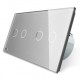 Intrerupator touch smart / inteligent, dublu x 2 cu indicator luminos Livolo VL-C702R/C702R-15, Wi-Fi, incastrat, gri