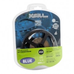 
                                        Kit banda LED dublu adeziva Arelux Xfill 24V 6W/m lumina albastra 3 m IP20                                    