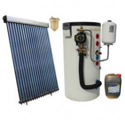 Kit panou solar apa calda presurizat Panosol Economic C201, 20 tuburi, boiler 200 L, controler solar SR208C, aerisitor, vas expansiune 12 L, 4 persoane