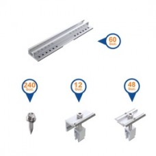 Kit prindere Aerocompact sistem fotovoltaic 10 KWh pentru acoperis inclinat tip tabla trapezoidala