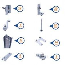 Kit prindere sistem fotovoltaic 3 KWh pentru acoperis tip Panou Sandwich maxim 60 mm