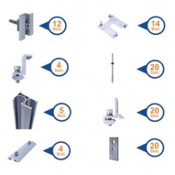 Kit prindere sistem fotovoltaic 3 KWh pentru acoperis tip tabla / tigla metalica
