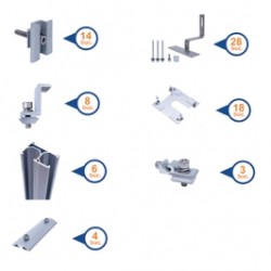 Kit prindere sistem fotovoltaic 4 KWh pentru acoperis tip tigla ceramica