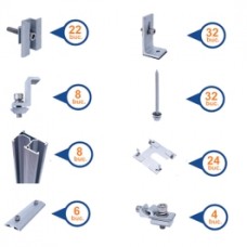 Kit prindere sistem fotovoltaic 5 KWh pentru acoperis tip Panou Sandwich maxim 60 mm