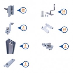 Kit prindere sistem fotovoltaic 5 KWh pentru acoperis tip tigla ceramica