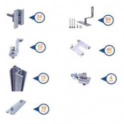 Kit prindere sistem fotovoltaic 8 KWh pentru acoperis tip tigla ceramica