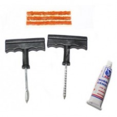 Kit reparatie pana, pentru bicicleta, cu maner din plastic, negru/argintiu