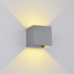 LAMPA PERETE PATRATA  2X5W 4000K IP 54 GRI