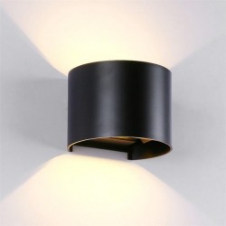 LAMPA PERETE ROTUNDA 2X5W 4000K IP 54 NEGRU