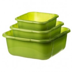 
                                        Lighean universal patrat, plastic, diverse culori, set 3 buc, 4 L / 7 L / 10 L                                    