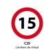 Limitare de viteză 15km, Indicator rutier standard