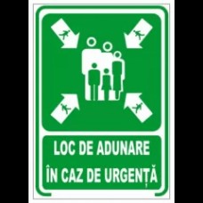  Loc de adunare în caz de urgență, semn din plastic, 30x40cm