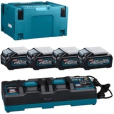 Makita  191U28-6 - Set 4 acumulatori si incarcator, Li-Ion, 40 V, 4 Ah, valiza speciala