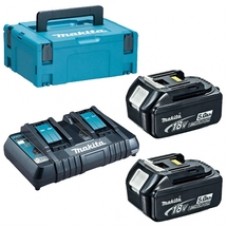 Makita  197629-2 - Set 2 acumulatori si incarcator, Li-Ion LXT, 18 V, 5 Ah, valiza speciala