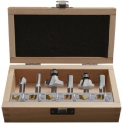 Makita  D-53540 - Set cutite frezat, tija 8 mm, ambalaj lemn, 6 bucati