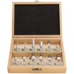 Makita  D-57065 - Set cutite frezat, tija 6 mm, ambalaj lemn, 12 bucati