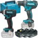 Makita   DDF482 + DTD152 - Masina de gaurit si insurubat, 62 Nm + Masina de insurubat, 165 Nm + 3x Acumulator, Li-Ion, 18 V, 3 Ah + Incarcator + Valiza speciala