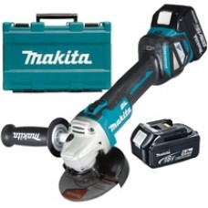 Makita  DGA511RTE - Polizor unghiular cu 2 acumulatori, Li-Ion, 18 V, 5 Ah, 125 mm, valiza plastic