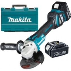 Makita  DGA511RTE - Polizor unghiular cu 2 acumulatori, Li-Ion, 18 V, 5 Ah, 125 mm, valiza plastic