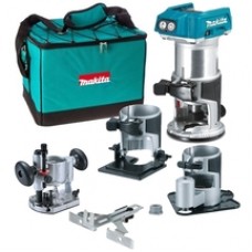 Makita  DRT50ZX3 - Masina de frezat fara acumulatori si incarcator, Li-Ion, 18 V, - Ah, 6, 8 mm, geanta textila